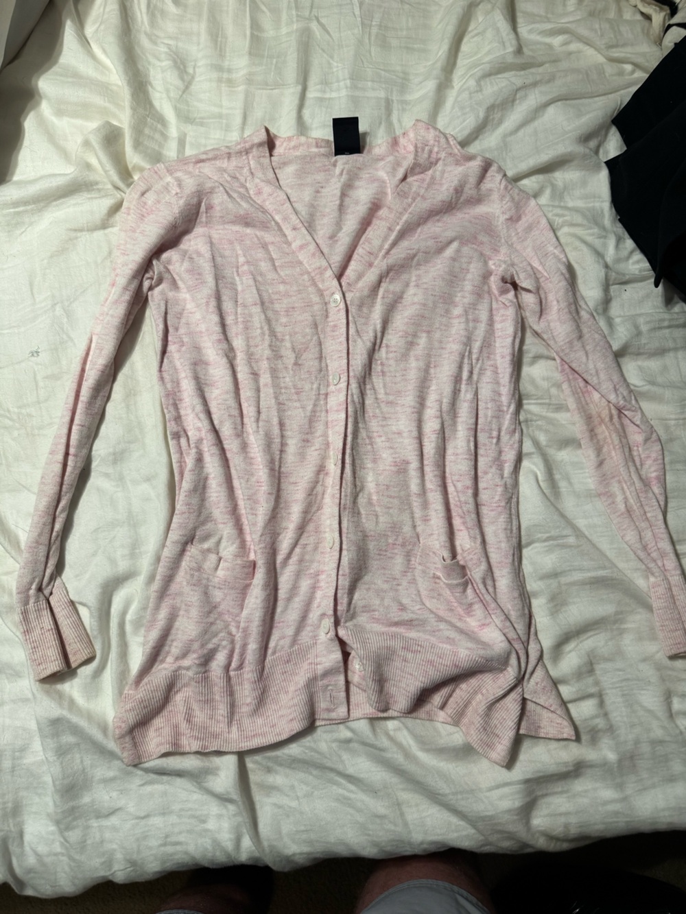 Gap Light Pink Ribbed Button-Front Cardigan Sweater XS